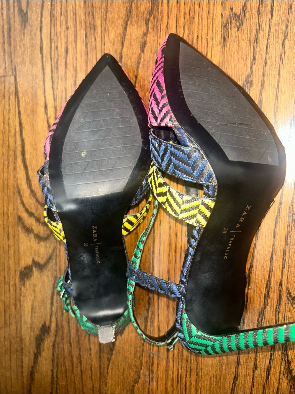 ZARA Multicolor Pointed Toe Slingback Heels - Picture 5 of 5